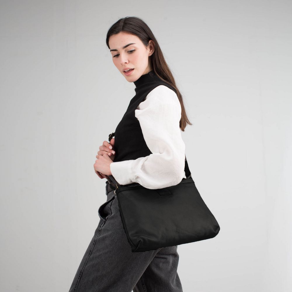 BIBA Sac en Cuir à Bandoulière Boston BIBA