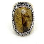 Bague Strass Dorée Oeil de Tigre HYPNOCHIC