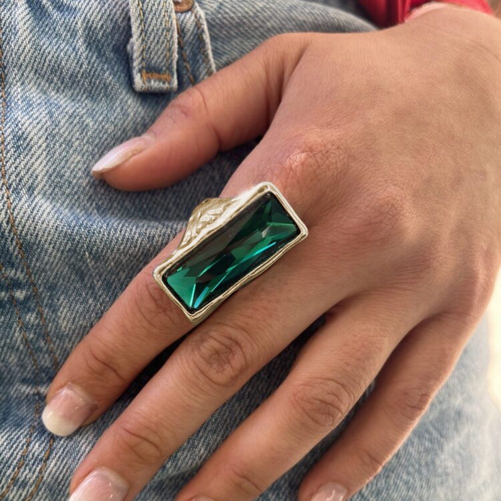 IGUAN Bague STONE Pierre Verte IGUAN