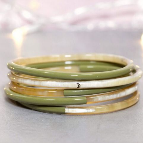 Bracelet Corne Fin Kaki