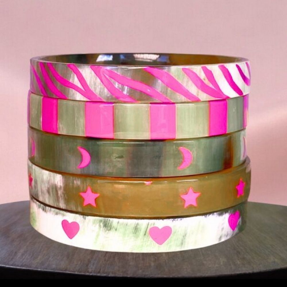 JOLIE JULIE Bracelet Corne Etoile Rose Vif