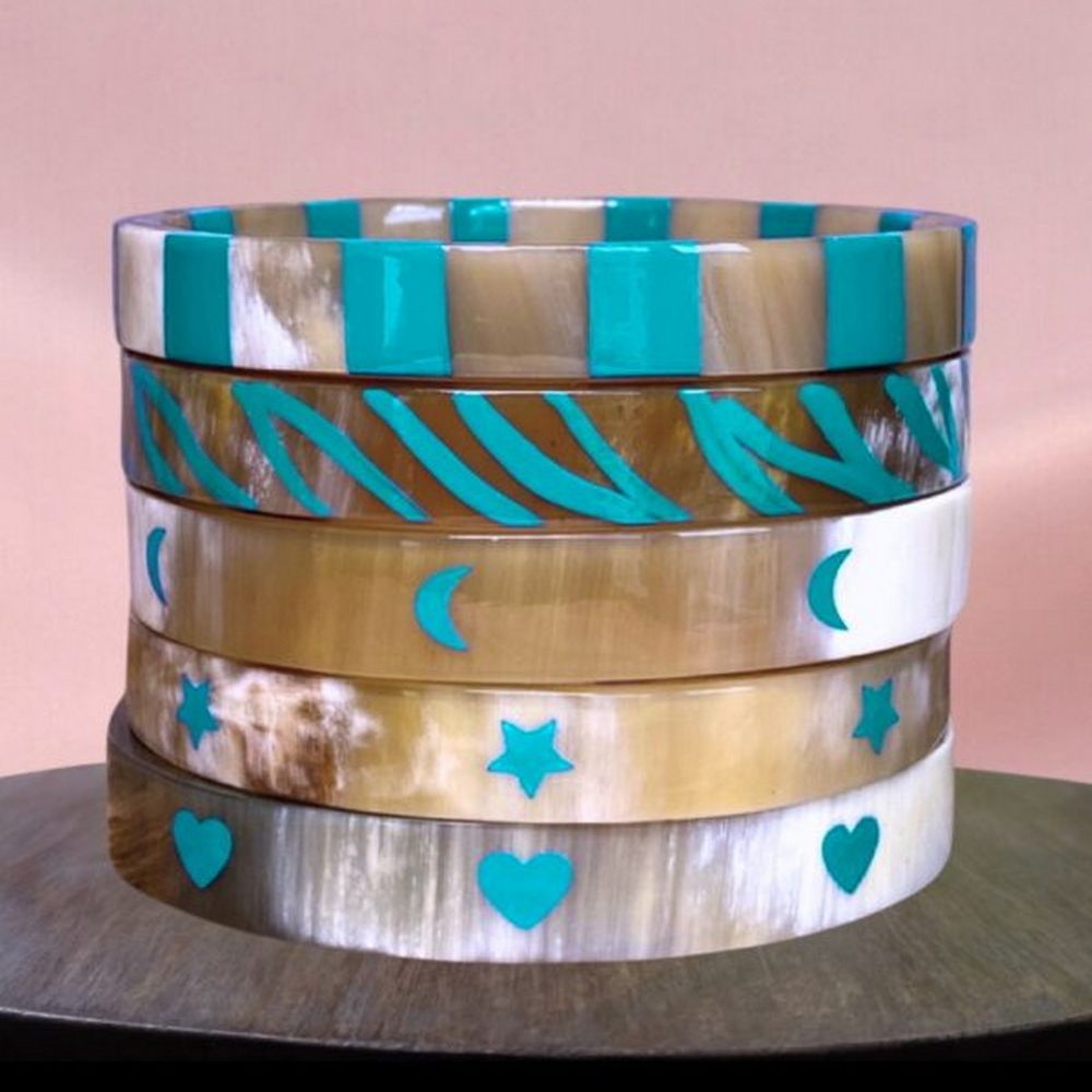 JOLIE JULIE Bracelet Corne Etoile Vert Vif