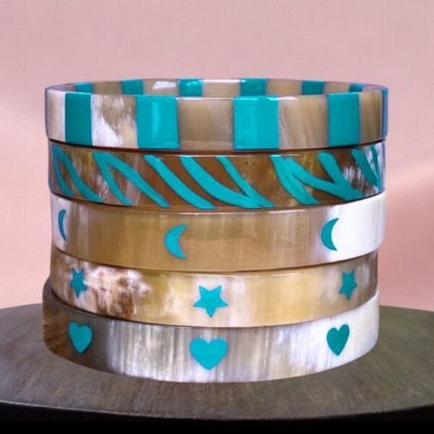 Bracelet Corne Lune Vert Vif