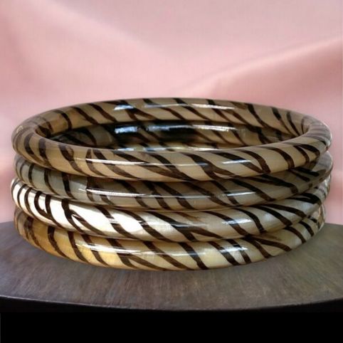 Bracelet Corne Zebré Noir