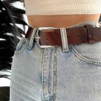 Ceinture Cuir Cognac avec Boucle YOLETTE 