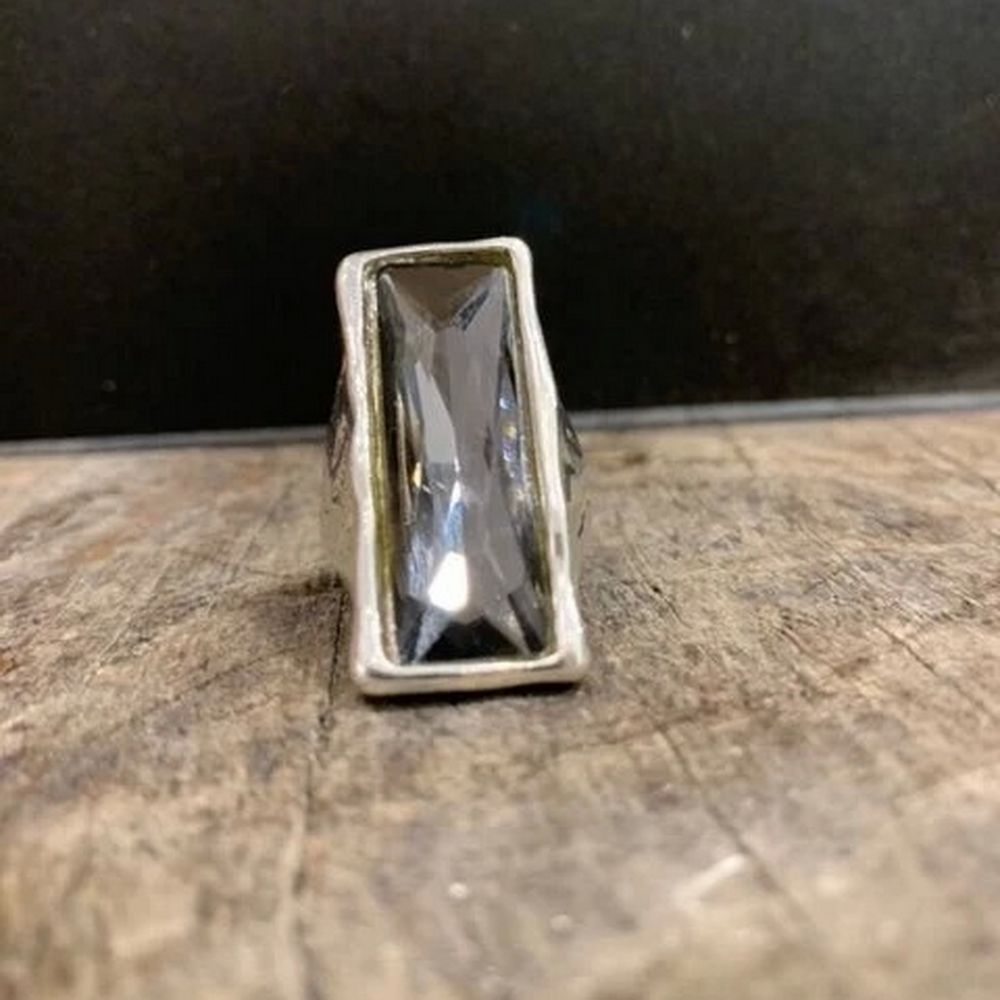IGUAN Bague STONE Argent Pierre Grise IGUAN