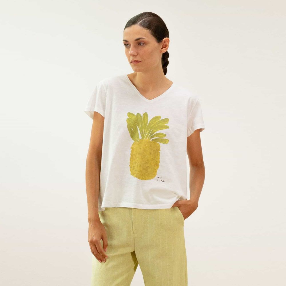 PAN PRODUCT BASICO T-Shirt Col V Imprimé PAN