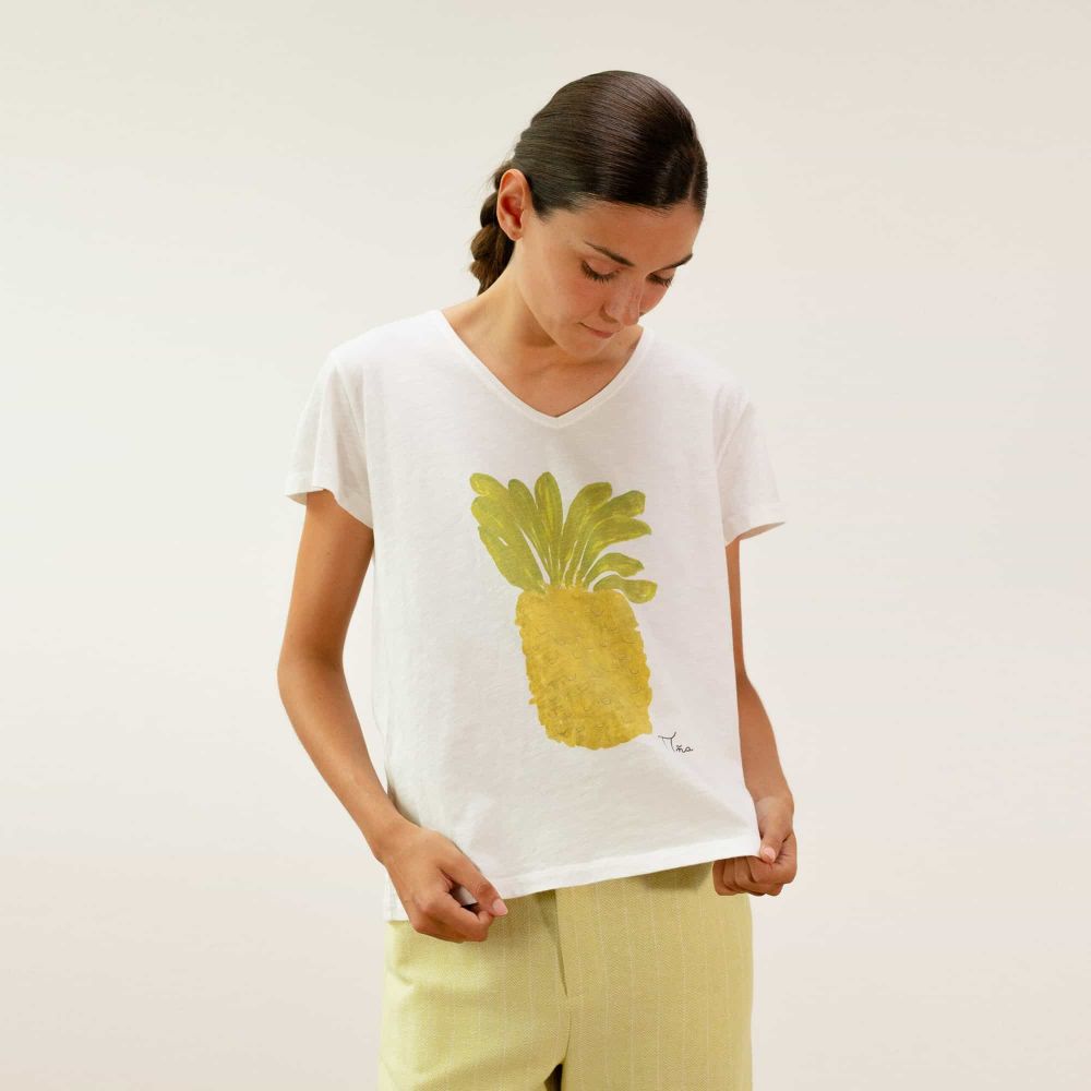 PAN PRODUCT BASICO T-Shirt Col V Imprimé PAN