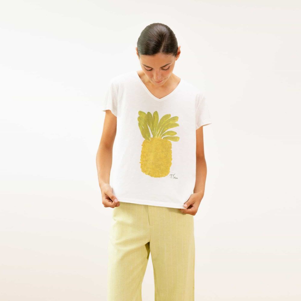 PAN PRODUCT BASICO T-Shirt Col V Imprimé PAN