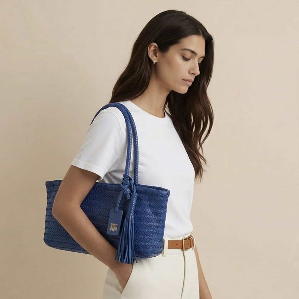 BIBA Sac Baguette Cuir Tréssé PERKINS BIBA
