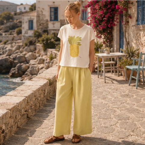 T-Shirt Col V Imprimé PAN
